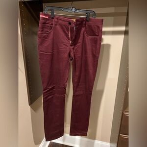Burgundy Pants with Paisley Lining